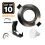 10 Spots encastrable orientable Alu Brossé avec GU10 6W Dimmable Blanc Neutre 4500K