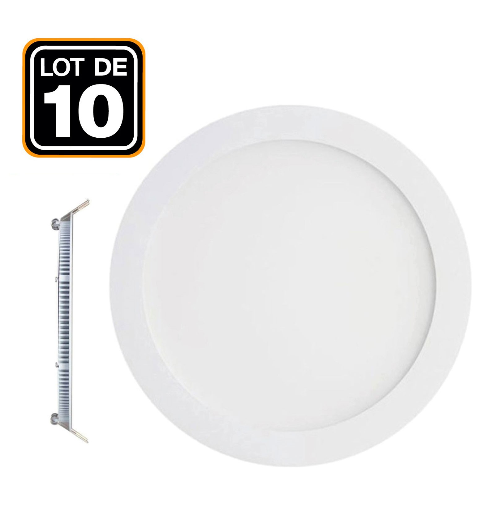 Lot of 10 Spots slide LED Downlight Panel extra flat 6W cold white
