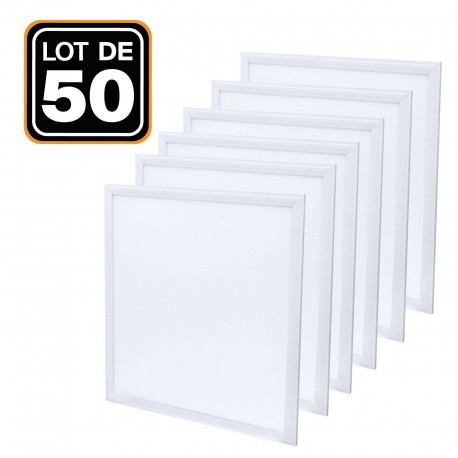 Lot de 50 Dalles Led 40W 60X60 PMMA Blanc Neutre 4000K Haute Luminosité