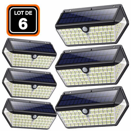 LOT DE 2 PROJECTEURS SOLAIRE DÉTECTEUR DE MOUVEMENT 266 PCS LED