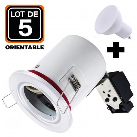 Support Spot Orientable BBC Blanc avec Douille GU10