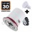 30 Spots BBC INOX IP20 + Ampoule GU10 7W Blanc Froid + Douille