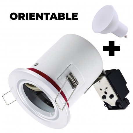 Support Spot Orientable BBC Blanc avec Douille GU10