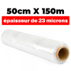 FILM ÉTIRABLE TRANSPARENT 50cmx150m et épaisseur de 23 microns µ