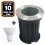 Lot 10 Spots Encastrable de Sol Rond Inox 304 Exterieur IP65 + Ampoule GU10 5W Blanc Froid 6000K