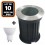 Lot de 10 Spot Encastrable de Sol Rond Inox 316 Extérieur IP65 + Ampoule GU10 7W Blanc Froid 6000K