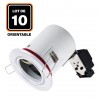 10 Supports Spot BBC Orientable Blanc IP20 avec Douille GU10