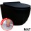 CONFORT - WC Noir Matt suspendu sans bride avec fixations invisibles + abattant ultra fin déclipsable + frein de chute 