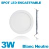 Spot Encastrable LED Downlight Panel Extra-Plat 3W Blanc Neutre 4500k