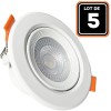 Lot de 5 Spot LED Encastrable Rond 5W - Blanc Neutre 4000K