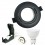 Kit complet Spot encastrable orientable Noir Matt avec GU10 LED de 5W eqv. 40W Blanc Chaud 3000K