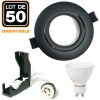 50 Spots encastrables orientables Noir Matt avec GU10 LED de 5W eqv. 40W Blanc Chaud 3000K