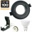 100 Spots encastrables orientables Noir Matt avec GU10 LED de 5W eqv. 40W Blanc Chaud 3000K