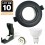 10 Spots encastrables orientables Noir Matt avec GU10 LED de 7W eqv. 56W Blanc Froid 6000K