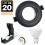 20 Spots encastrables orientables Noir Matt avec GU10 LED de 7W eqv. 56W Blanc Neutre 4500K