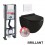 Pack Complet WC Sans Bride Bati Autoportant + Cuvette Noir Brillant sans bride + Plaque Blanche DESIGN  