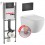 Pack Complet WC Sans Bride Bati INITIO + Cuvette + Plaque Chromée modele DESIGN