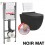 Pack Complet WC Sans Bride Bati INITIO + Cuvette noir matt suspendu sans bride + Plaque Blanche DESIGN