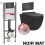 Pack Complet WC Sans Bride Bati INITIO + Cuvette noir matt suspendu sans bride + Plaque Noir Soft Touch