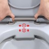 CONFORT - WC suspendu sans bride gris matt avec fixations invisibles + abattant ultra fin declipsable + frein de chute