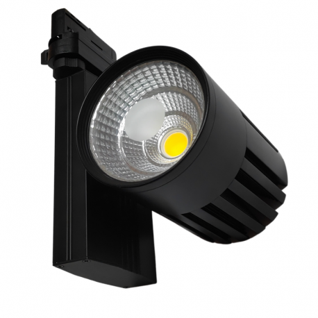 Projecteur LED noir 35W sur rail blanc neutre 5000K - Track Light