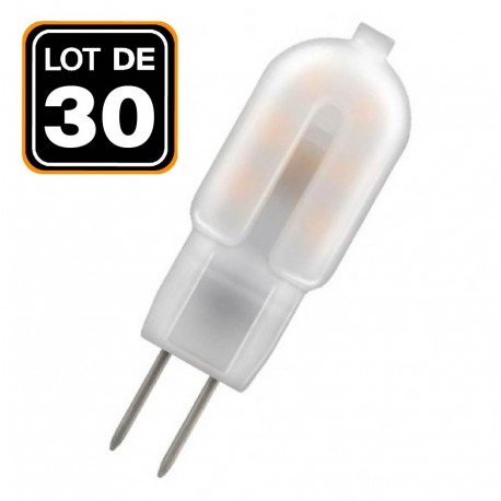 30 Ampoules LED G4 2W 12V Blanc Chaud 3000k Haute Luminosité