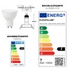 Set of 10 LED GU10 white neutral 5W bulbs