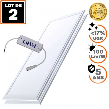 2 Dalles LED PREMIUM Ultra Slim 120x30 40W Blanc Neutre 4000K