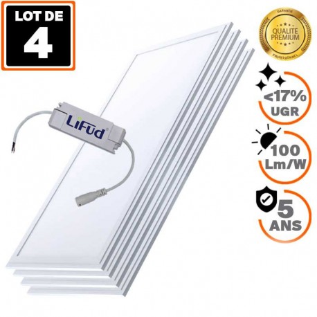 4 Dalles LED PREMIUM Ultra Slim 120x30 40W Blanc Neutre 4000K