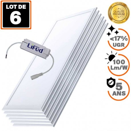 6 Dalles LED PREMIUM Ultra Slim 120x30 40W Blanc Neutre 4000K