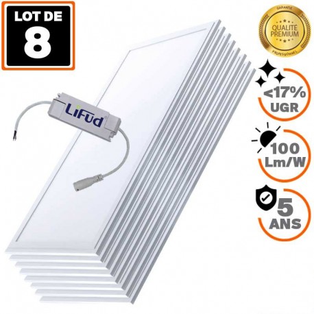 8 Dalles LED PREMIUM Ultra Slim 120x30 40W Blanc Neutre 4000K