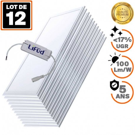 12 Dalles LED PREMIUM Ultra Slim 120x30 40W Blanc Neutre 4000K