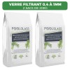 2 sacs de 20KG Verre filtrant 0,4 a 1mm