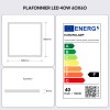 6 Dalles LED 600x600 40W blanc neutre 4000k Haute Luminosité  - Plusieurs modèles disponibles