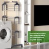 Séchoir à Linge Pliable sur roulettes Multifonction à 3 Niveaux avec Barres pour Cintres 