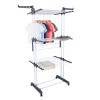 Séchoir à Linge Pliable sur roulettes Multifonction à 3 Niveaux avec Barres pour Cintres 