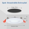 Spot Encastrable LED Downlight Panel Extra-Plat 3W Blanc Chaud 2700k 3000k 