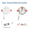 Spot Encastrable LED Downlight Panel Extra-Plat 3W Blanc Chaud 2700k 3000k 