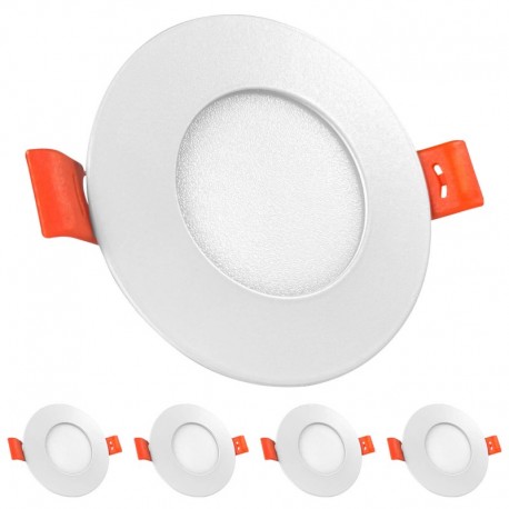 10 Spot Encastrable LED 3W Rond Extra-Plat - Blanc Froid 6000K