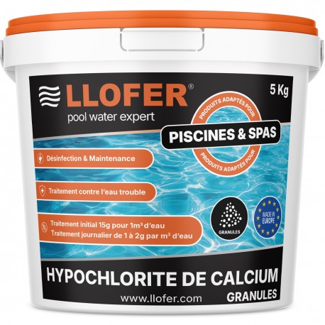 Hypochlorite de Calcium en granulés – 70 % chlore actif – 5 kg