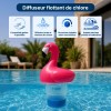 Doseur flottant piscine flamant rose