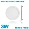Spot Encastrable LED Downlight Panel Extra-Plat 3W Blanc Froid 6000k