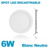 Spot Encastrable LED Downlight Panel Extra-Plat 6W Blanc Neutre 4500k 