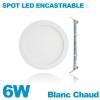 Spot Encastrable LED Downlight Panel Extra-Plat 6W Blanc Chaud 2700k 3000K