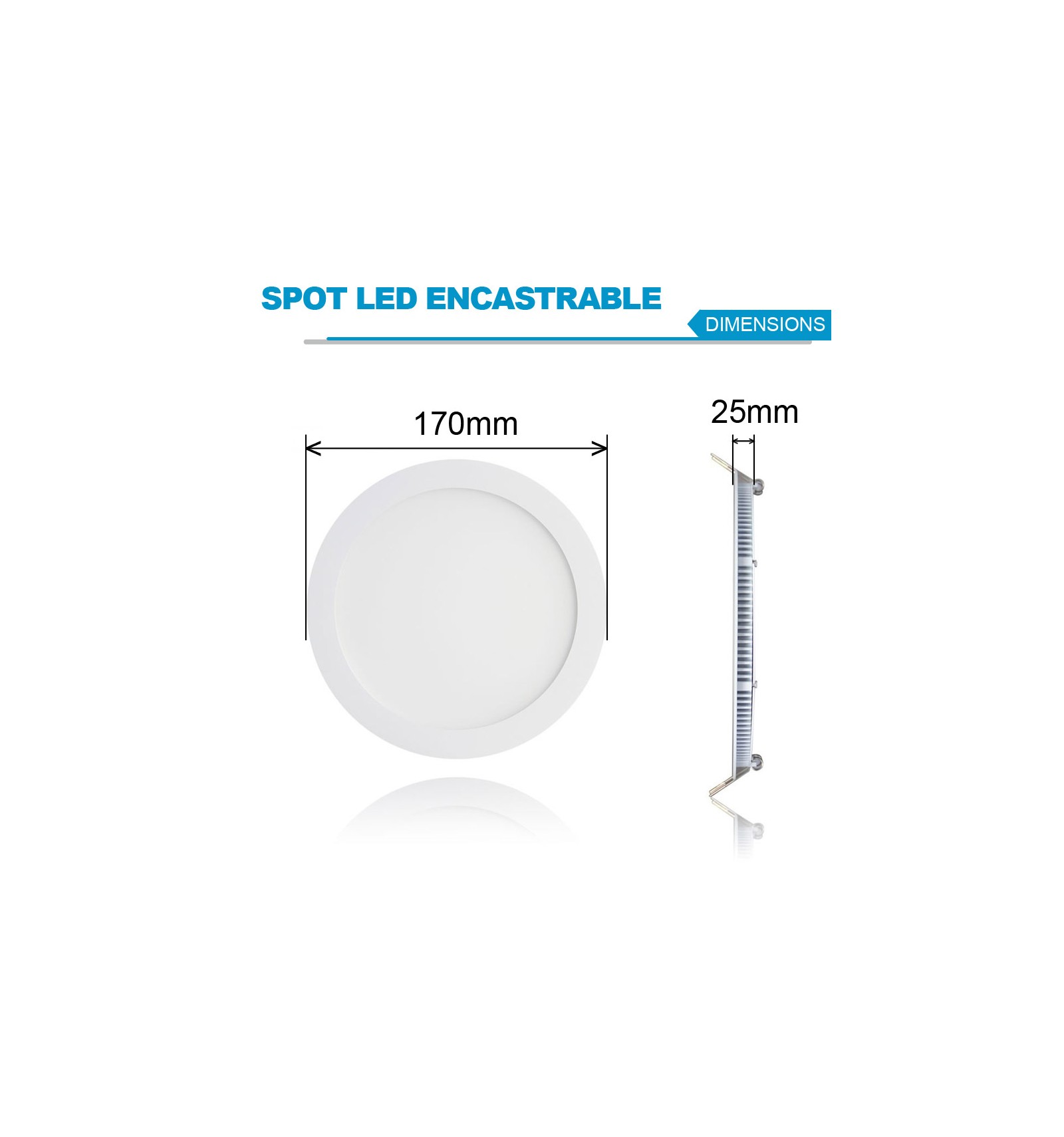 Lot de 10 Spots Encastrable LED Downlight Panel Extra-Plat 12W