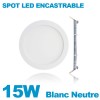Spot Encastrable LED Downlight Panel Extra-Plat 15W Blanc Neutre 4500k 