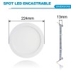 Spot Encastrable LED Downlight Panel Extra-Plat 18W Blanc Chaud 3000K