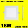 Spot Encastrable LED Carre Downlight Panel Extra-Plat 18W Blanc Froid 6000K