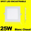 Spot Encastrable LED Carre Downlight Panel Extra-Plat 25W Blanc Chaud