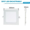 Spot led encastrable 18W extra plat carré Blanc Neutre